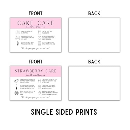 Bakery Care Instruction Cards 60pk 10 pcs Each Design 4x6” Cupcakes, gallery