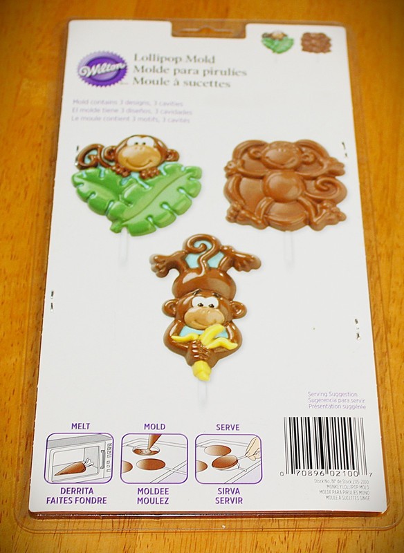 Wilton ~ 3 Cavity MONKEY LOLLIPOPS CHOCOLATE CANDY MOLD #2115-2100 – NEW Plastic