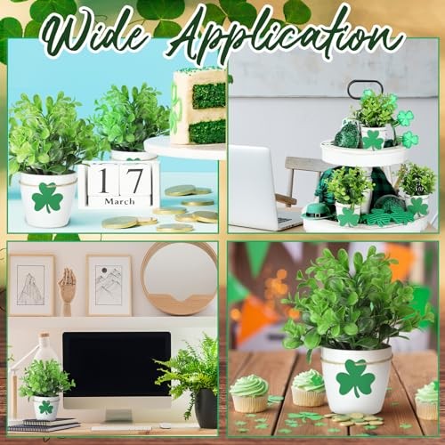 3 Set St. Patrick's Day Table Tiered Tray Mini Floral Arrangement Artificial gallery
