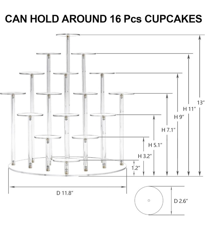 Acrylic Cupcake Stand Transparent Display Holder for 16 Cupcakes Or Collectible gallery