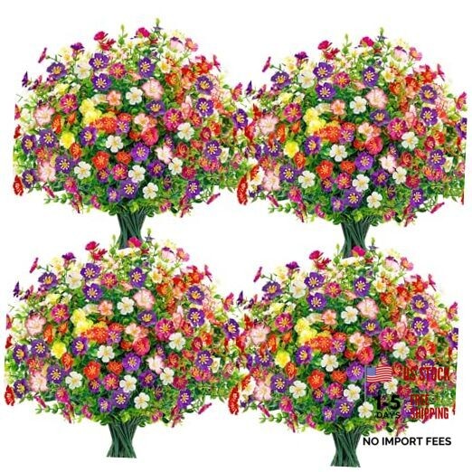 24 Bundles Fake Flowers Artificial Flowers Bulk Daisy for 24- Multi-color a
