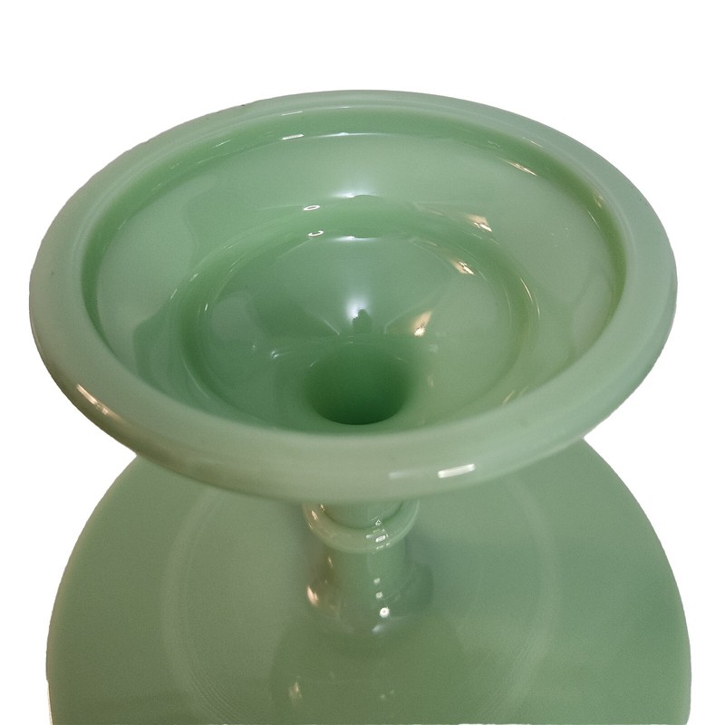 Mosser Medium Milk Glass Pedestal Cake Plate Stand Crown Jade Green VINTAGE LOOK gallery
