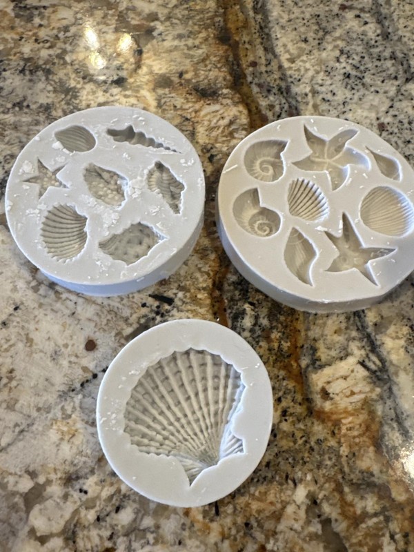 Marine Theme Silicone Molds 3 PCS Seashell Starfish Coral Cake Decor Set New USA
