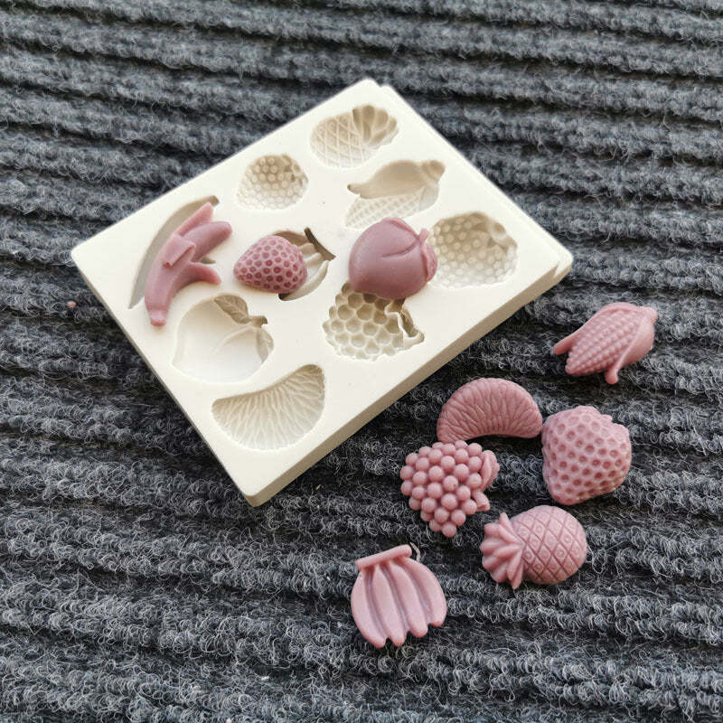 Fruit Silicone Mould banana peach pineapple corn Strawberry Cake Mould Fondant D gallery