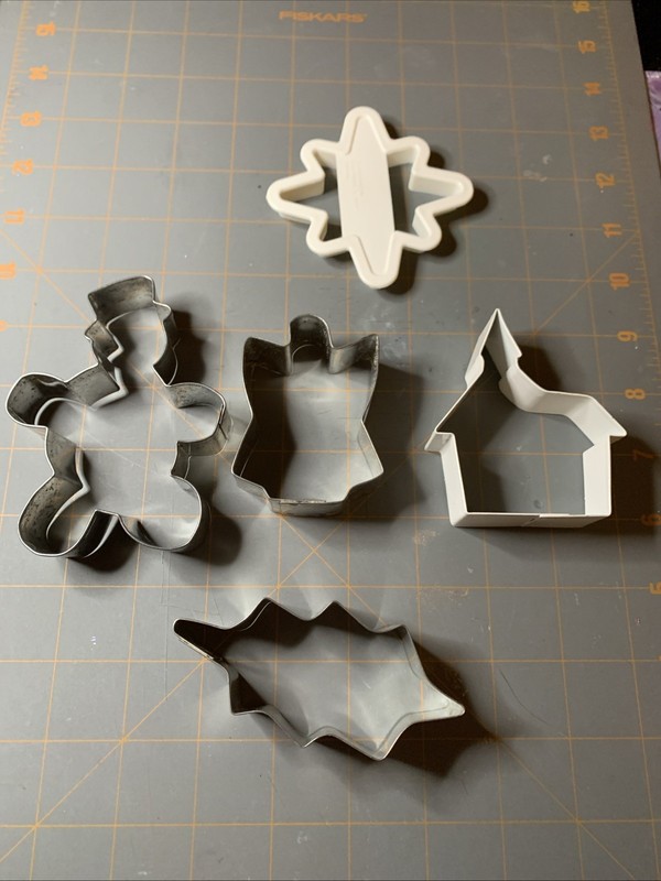 Vintage Cookie Cutter- Christmas Church Star Snowman Holly Candle Angel