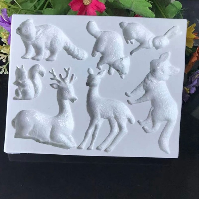 Forest Animals Deer Rabbit Molds Handmade Soap Craft Kitchen Baking Fond Family gallery