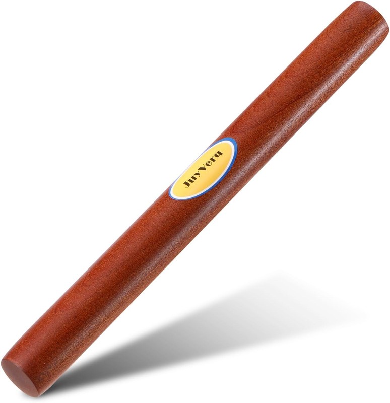 Wood Rolling Pin (15.75 Inches), Non-Stick for Baking,