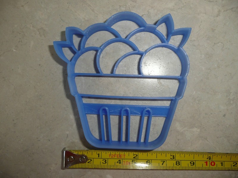BLUEBERRY BASKET BERRY PICKING SUMMER DETAILED COOKIE CUTTER MADE IN USA PR4816 gallery