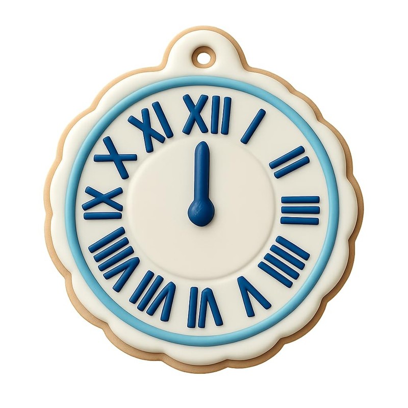 Roman Numeral Midnight Clock Cookie Cutter & Stamp - 4x4 gallery