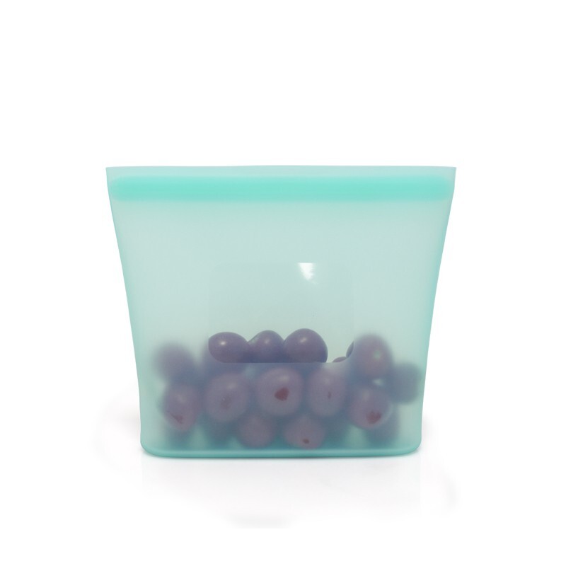 Stand-up mini – Reusable silicone ziplock bag (23 oz) GREEN