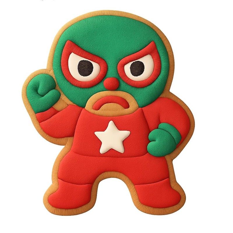 Chibi Wrestler Lock Cookie Cutter & Stamp, Fondant & Clay - 4x3 gallery