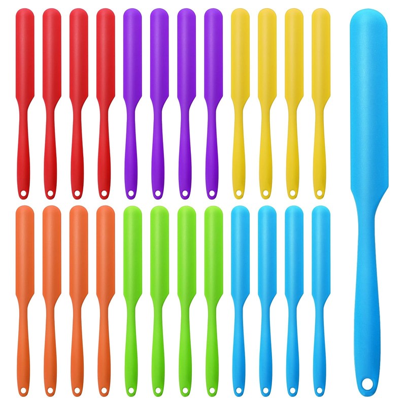 24 Pcs Silicone Jar Spatula Set Heat Resistant Silicone Jar Spatula Flexible …