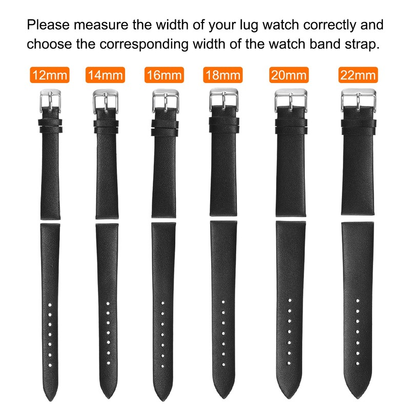 12mm Blue Leather Gold Buckle Watch Straps for Women gallery