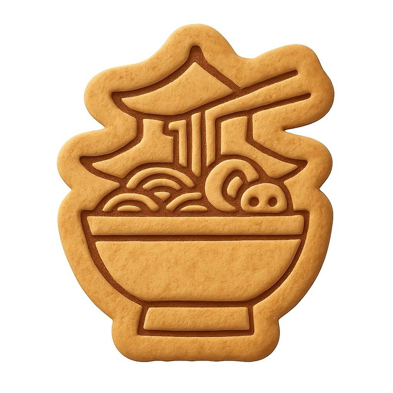 Ramen in Pagoda Bowl Cookie Cutter & Stamp, Fondant & Clay – 4×3.3