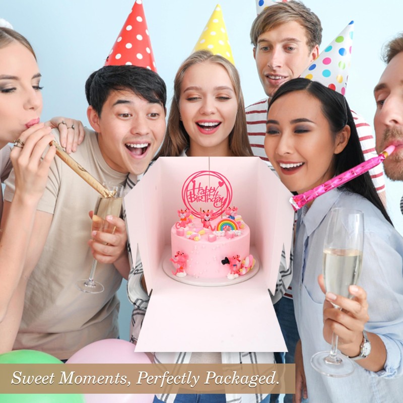 12" Cake Boxes with Round Boards 3-Pack White Box with Window for Parties gallery