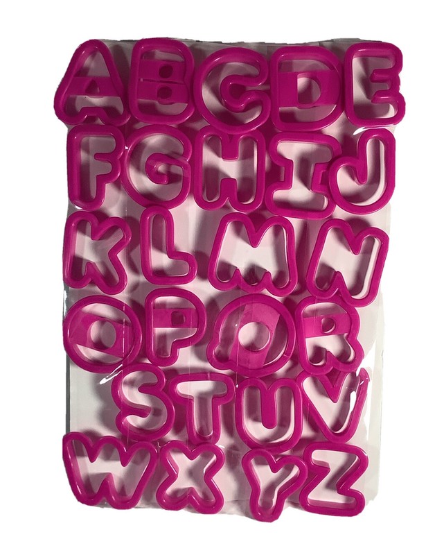 Alphabet Cookie Cutters Set Letters Words Spelling Polymer Clay Fondant Cutters