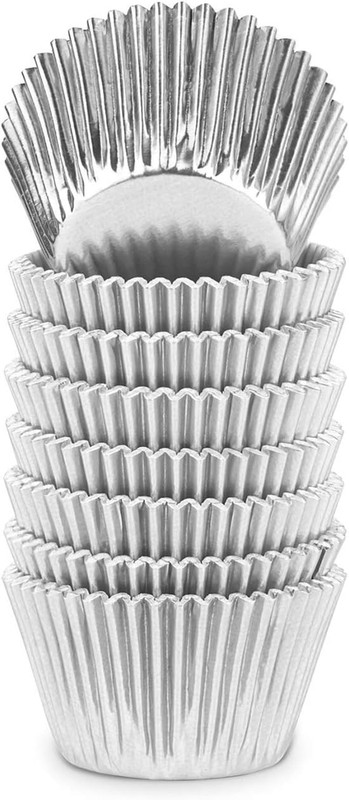 Silver Foil Jumbo Cupcake Liners Metallic Muffin Baking Cups, 160-Count gallery