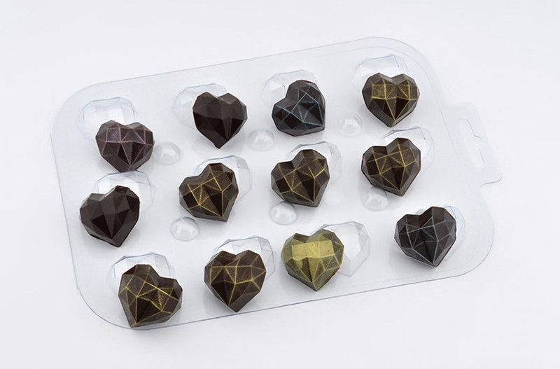 DIAMOND HEART MOLD, Valentines Day Cake Decoration, Chocolate Mold Fondant Mold,