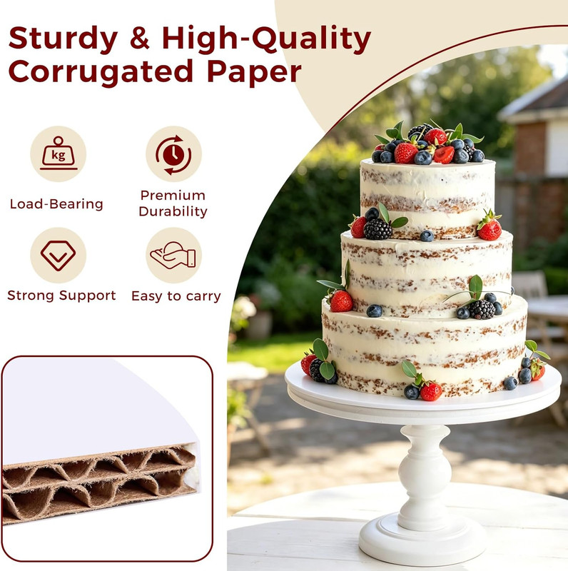 Cake Boards,12 Inch round Cake Drum,White 1/4" Thinck Cake Circles,Food-Grade Ca gallery