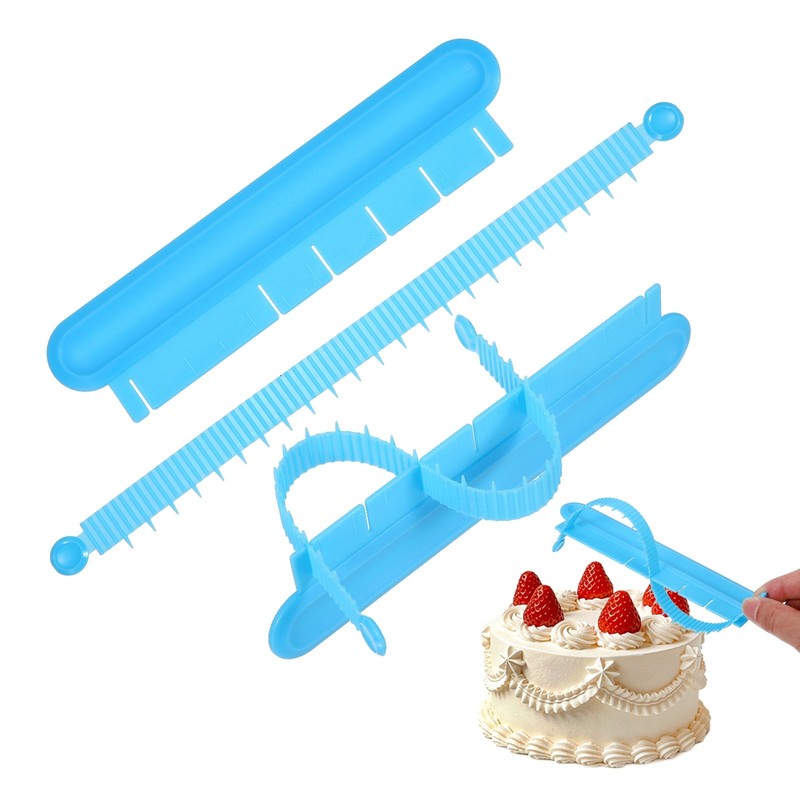 2Pcs Cake Arch Guide Tool, Adjustable Cake Arc Ruler for Baking, Blue