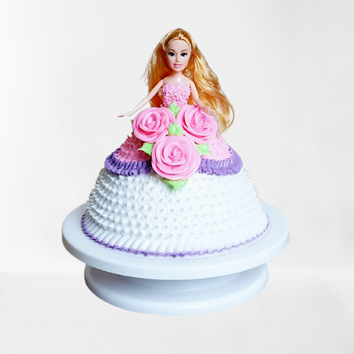 28cm White Turning Table Cake Making Tool Stand Finishing 360 Degree Rotation gallery
