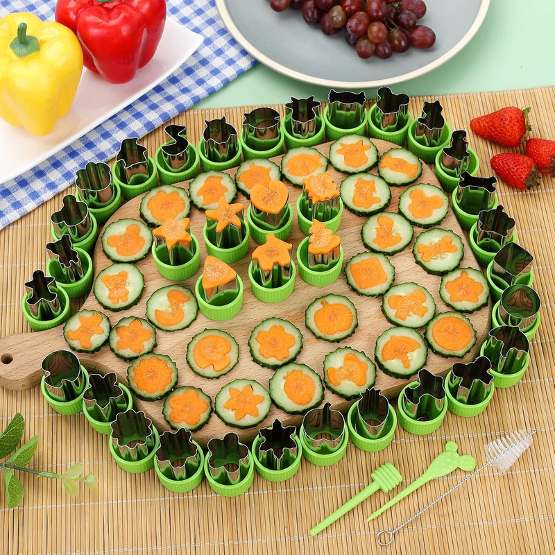 35 Pack Cookie Cutters Vegetable Fruit Cutter Shapes Stamps Mold Mini Cookie ... gallery