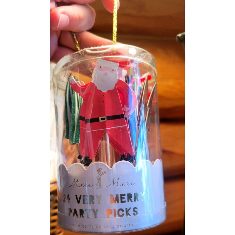 Meri Meri Very Merry Party Picks 24 Count Christmas Santa Reindeer Tree Toppers gallery
