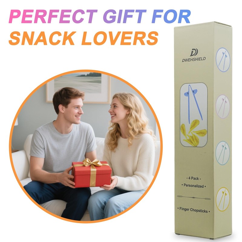 Finger Chopsticks for Snacking Grabber & Chip Helper Tool Reusable Non-Slip gallery