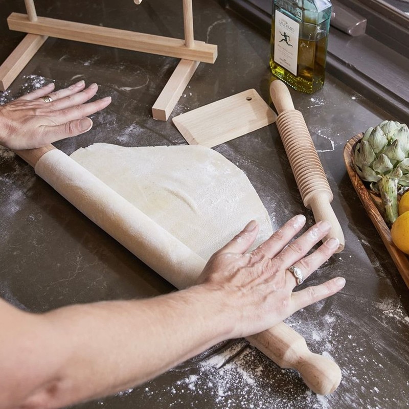 Italian Hand Made Mattarello Pasta Rolling Pin and Dough Scraper Set by gallery