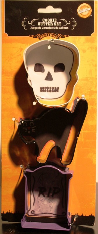 WILTON METAL COOKIE CUTTER SET Halloween Skull Cat Tombstone Baking Party NEW