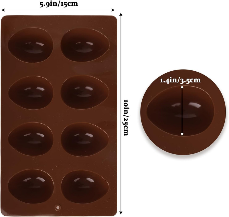 8-Cavity Easter Egg Shape Silicone Molds, 2Pcs Food-Grade Baking Supplies for DI gallery