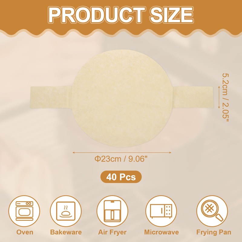 40 Sheets Parchment Paper Rounds, 9" Circle Baking Sheets, Brown gallery