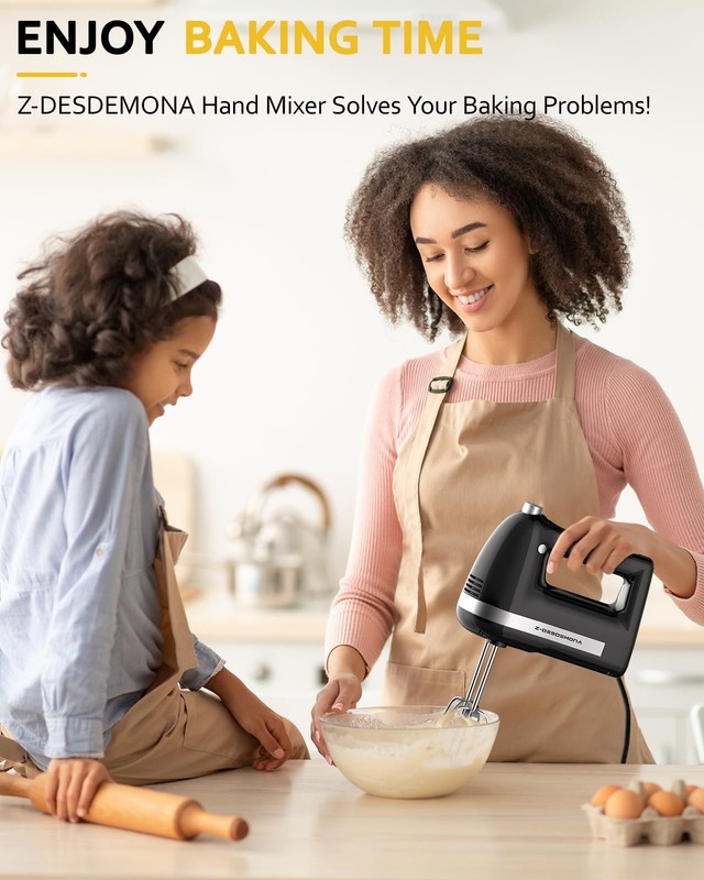 Electric Hand Mixer, Powerful 300W Hand Mixer Electric Handheld with 304 Beat... gallery