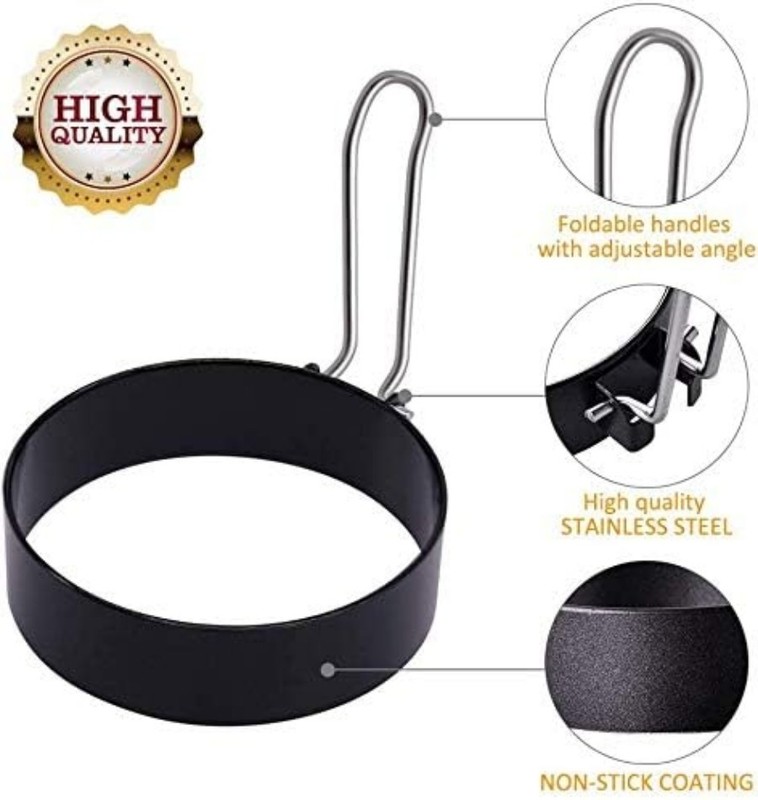 Paquete De 4 Anillos Para Huevos, Acero Inoxidable, Moldes Para Hacer Huevos NEW gallery