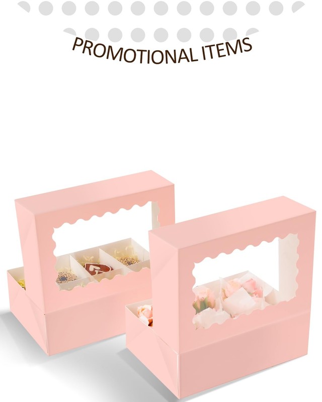 30 Pack Black 6 Cupcake Boxes Window Auto-pop 9x6.1x3.3 Inch Bakery Carrier gallery