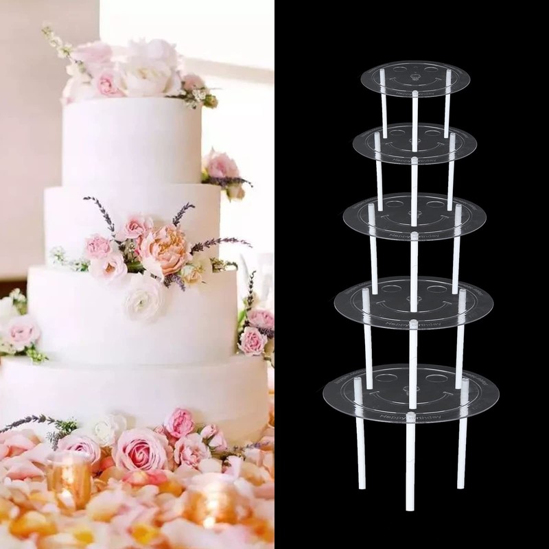 80 Pcs Plastic Cake Dowel Rods Set with 10 Separator Plates for Tiered Cakes gallery