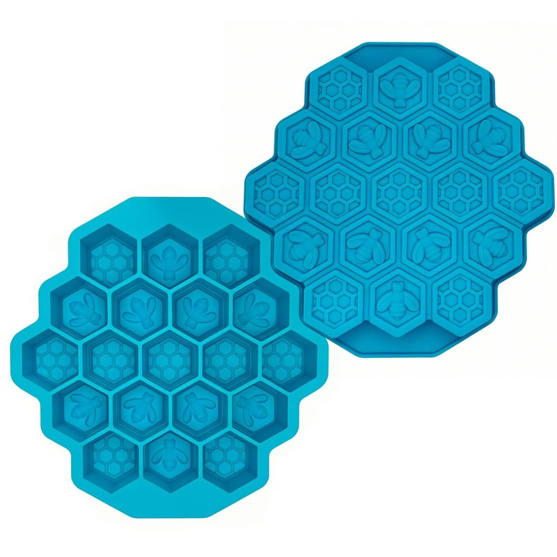2pcs Honeycomb Silicone Mold, Non-Stick 19 Cavities Bee Silicone Mold, Honey …