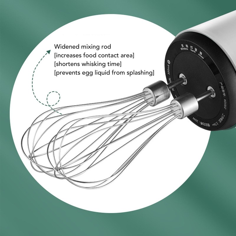 Cordless Hand Mixer Dual Whisk Hand Mixer, Stainless Steel USB Rechargeable L... gallery