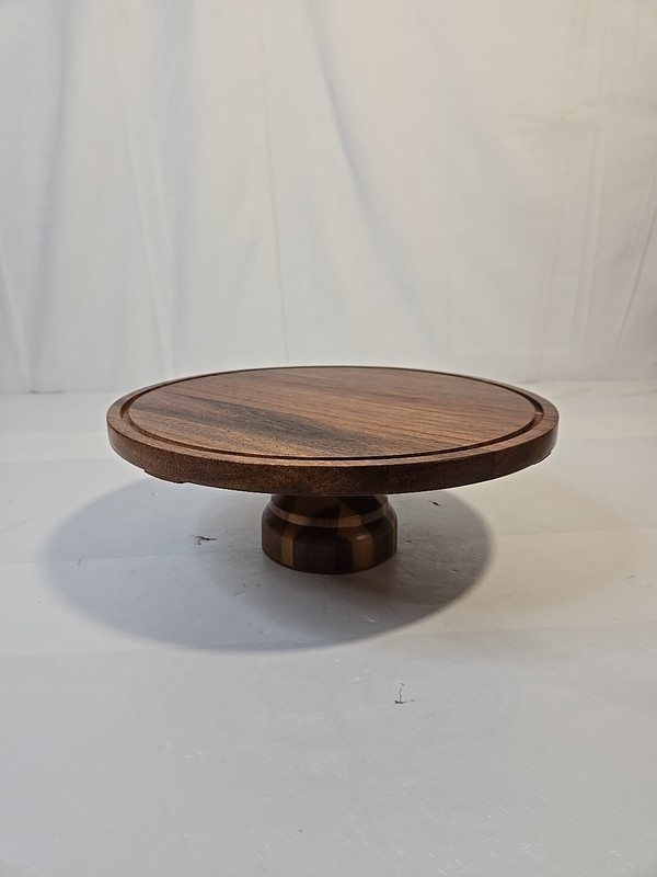 11″ Acacia Wood Cake Stand for Display Cakes, Appetizers and Desserts New