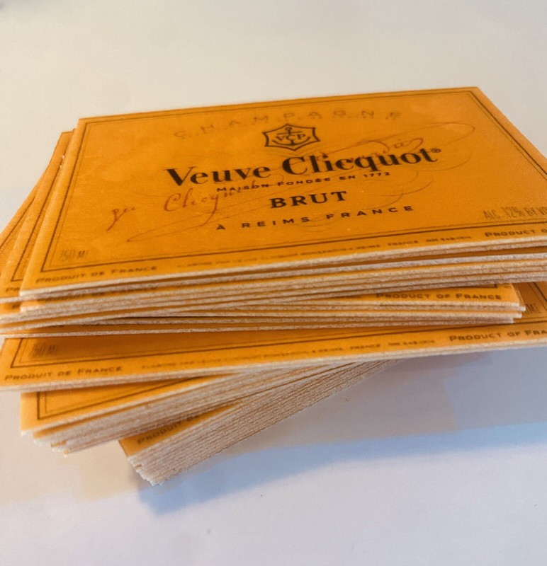 12 Veuve Label Brut, edible image, cupcake cookie toppers, choose size gallery