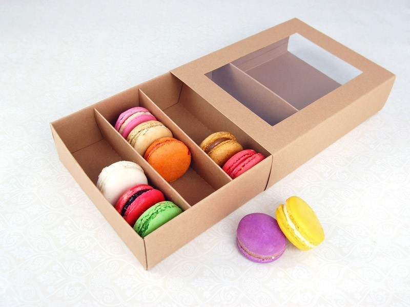 25 Sets of Kraft Brown Macaron Boxes for 24 Macarons ($3.60 Per Set)