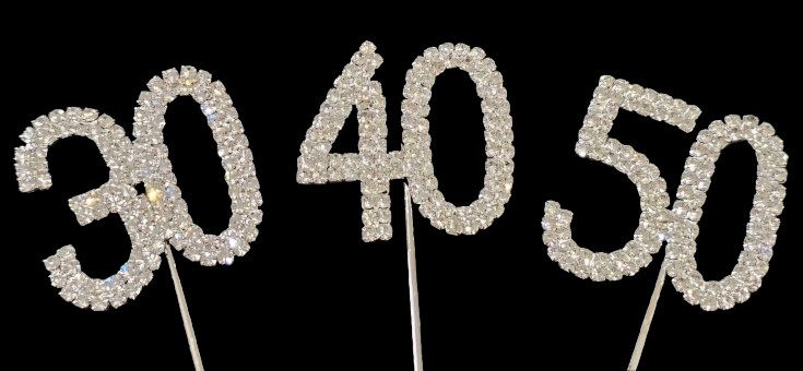 90th Birthday Cake Topper Crystal Diamante Number gallery