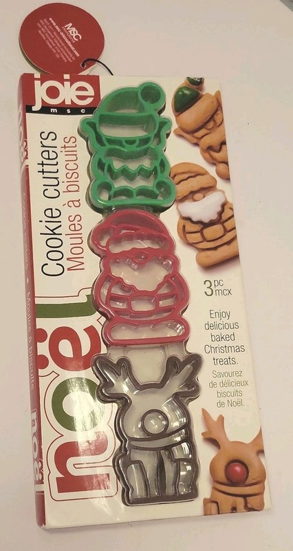 Joie Noel Christmas Cookie Biscuit Cutters Elf Reindeer Santa Claus 3pc gallery