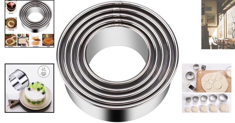 5-Piece Graduated Stainless Steel Biscuit Cutters Set for Irresistible Pastries gallery