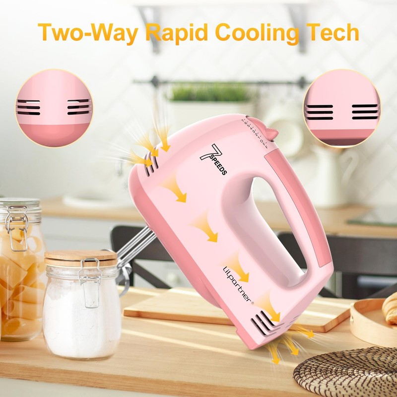 LILPARTNER Hand Mixer Electric, Ultra Power Kitchen Hand Mixer With 7-Speed &... gallery