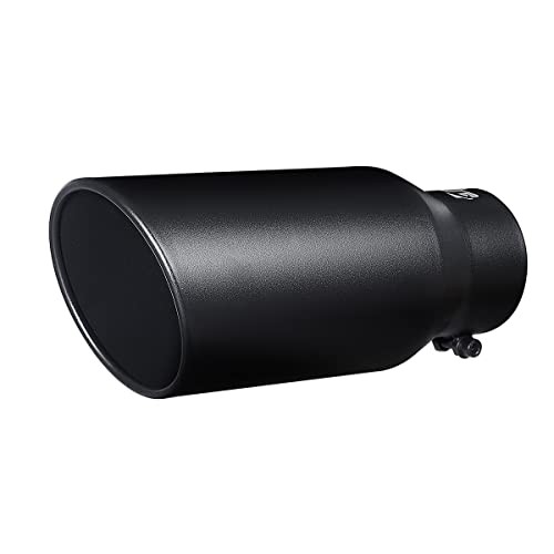 Coated Stainless Steel Car Exhaust Tip - 3.5" Inlet Bolt on Design - Black gallery