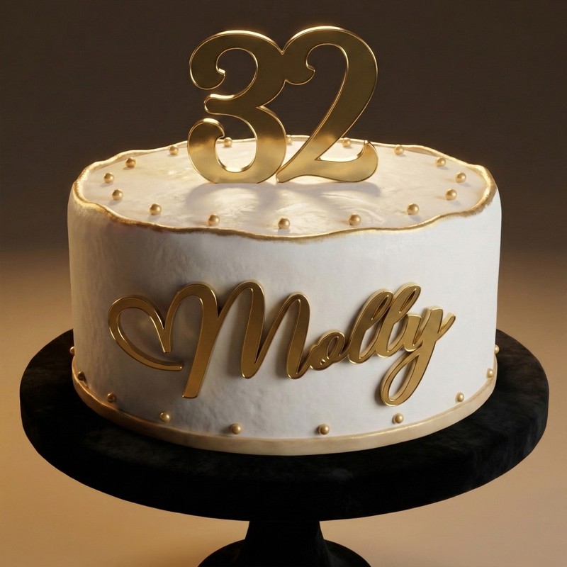 Personalised Name Number Cake Name Charm Acrylic 3mm Thick Elegant