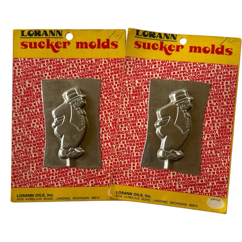Vintage Lorann Sucker Molds Lollipop & Candy Making Clown Design, 2 Pack