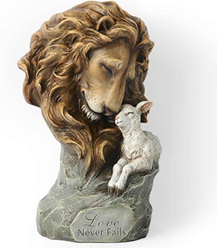 11.8 in Lion with Lamb Resin, plaster, candle, soap mold 09-8