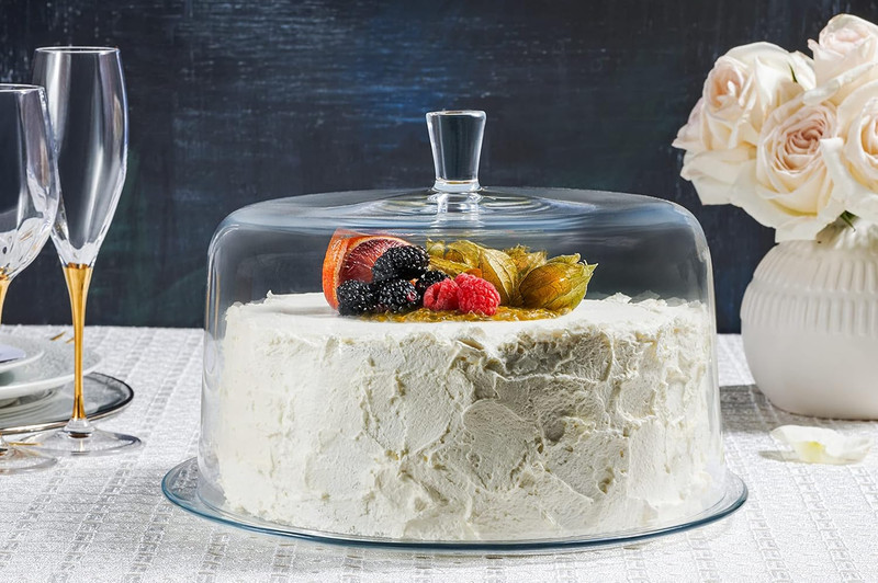 - Euorpean Quality Glass - Extra Large Glass - Clear - Cake Dome - 11.5" Diamete gallery